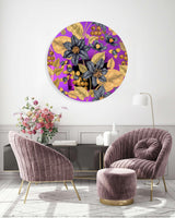 Flowers and Berries Mirrored Acrylic Circles Contemporary Home DǸcor Printed acrylic 