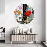 Flowers and Butterflies Mirrored Acrylic Circles Contemporary Home DǸcor Printed acrylic 