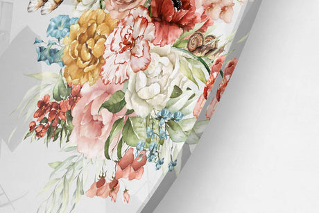 Flowers and Butterflies Printed Transparent Acrylic Circle - uniqstiq