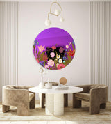 Flowers Mirrored Acrylic Circles Contemporary Home DǸcor Printed acrylic 