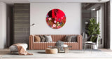 Flowers Mirrored Acrylic Circles Contemporary Home DǸcor Printed acrylic 
