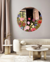 Flowers Mirrored Acrylic Circles Contemporary Home DǸcor Printed acrylic 