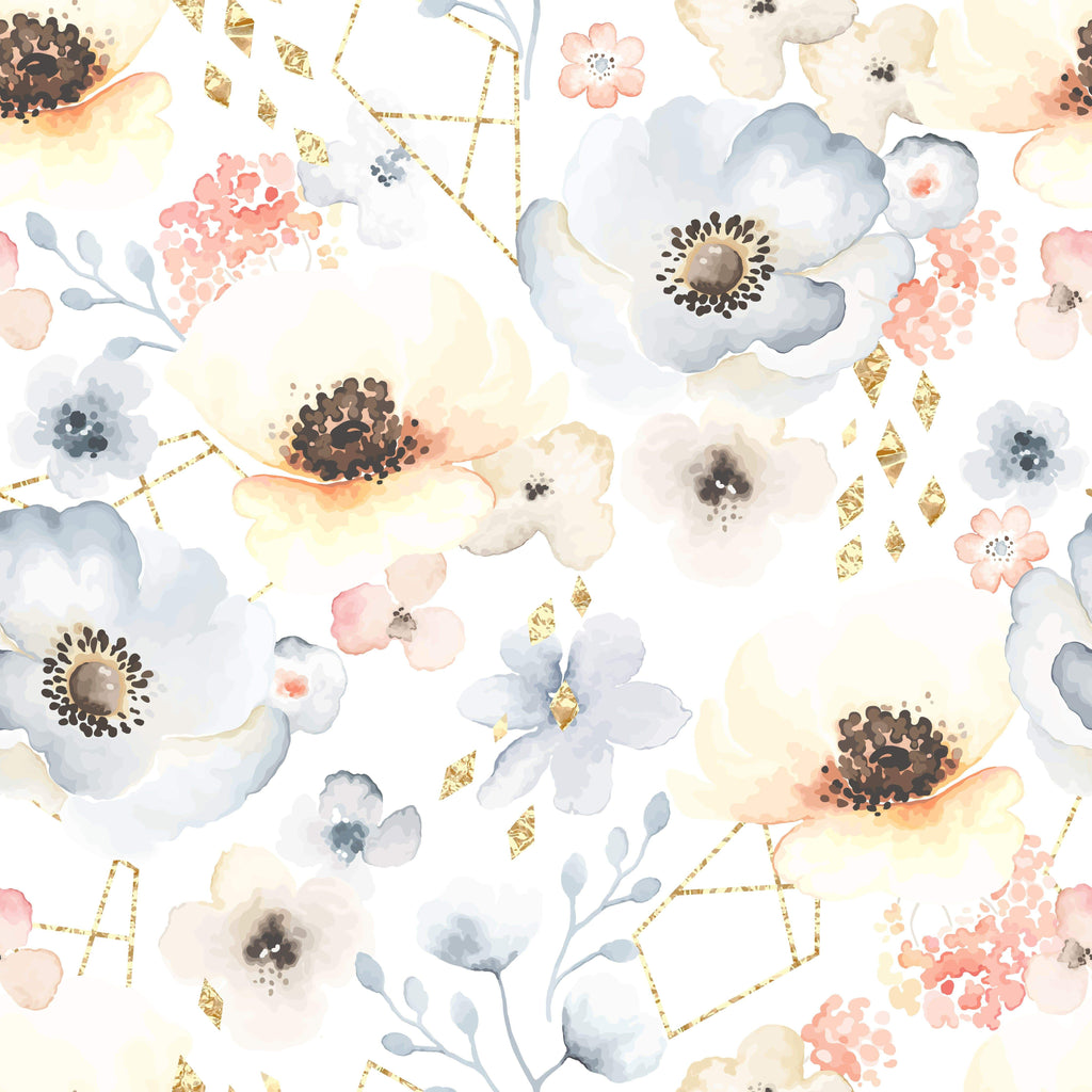 uniQstiQ Floral Flowers with Geometric Elements3 Wallpaper Wallpaper