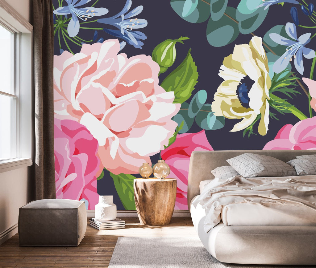 Large Floral Pattern Wallpaper uniQstiQ Murals