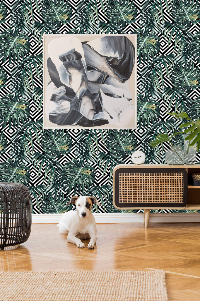 uniQstiQ Geometric Geometric Palm Pattern Wallpaper Wallpaper