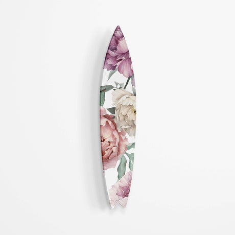 Giant Watercolor Peony Flowers Acrylic Surfboard Wall Art - uniqstiq