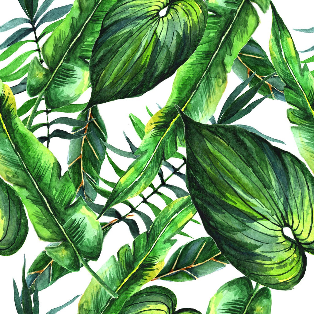 Green Large Leaves Wallpaper uniQstiQ Tropical