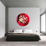 Gold Flowers Mirrored Acrylic Circles Contemporary Home DǸcor Printed acrylic 