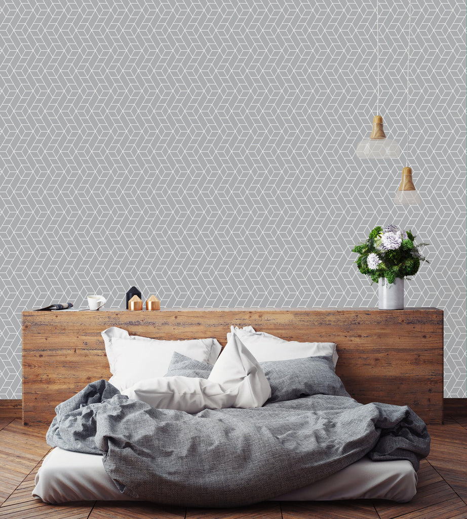 uniQstiQ Geometric Gray Geometric Pattern Wallpaper Wallpaper