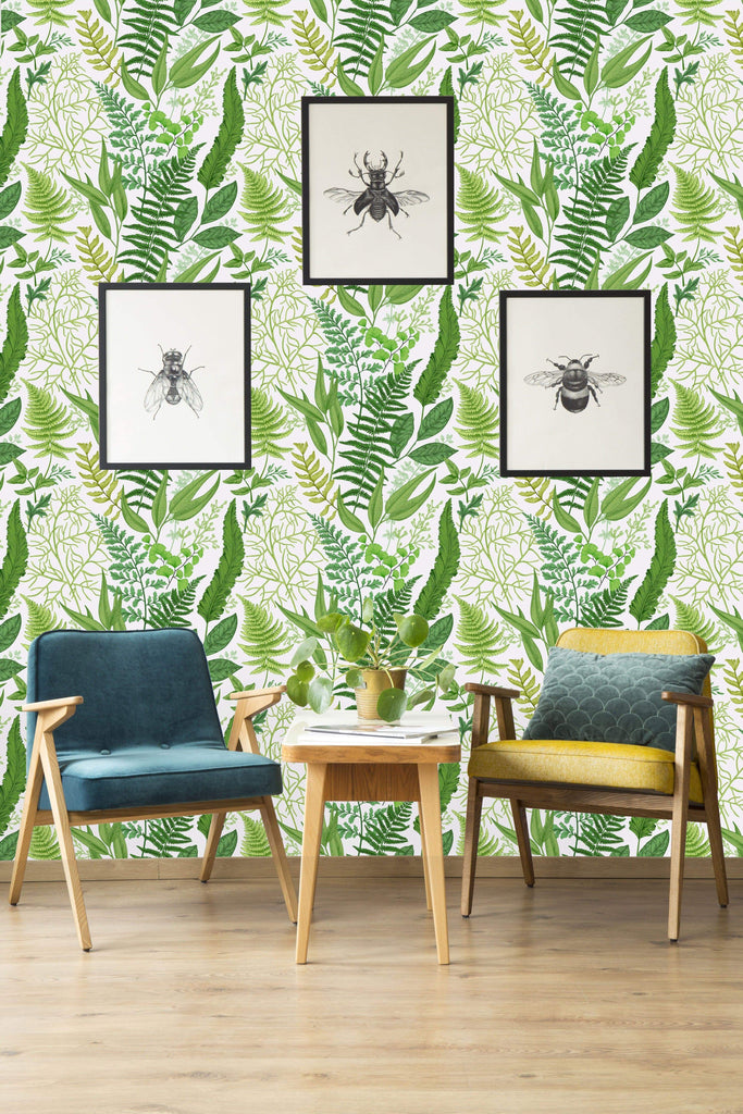 uniQstiQ Botanical Green Leafy Wallpaper Wallpaper