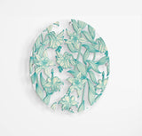 Green Narcissus Printed Transparent Acrylic Circle