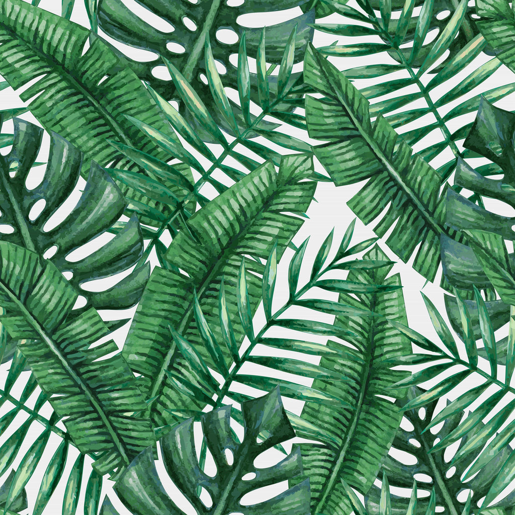 uniQstiQ Tropical Green Tropical Leaves Wallpaper Wallpaper