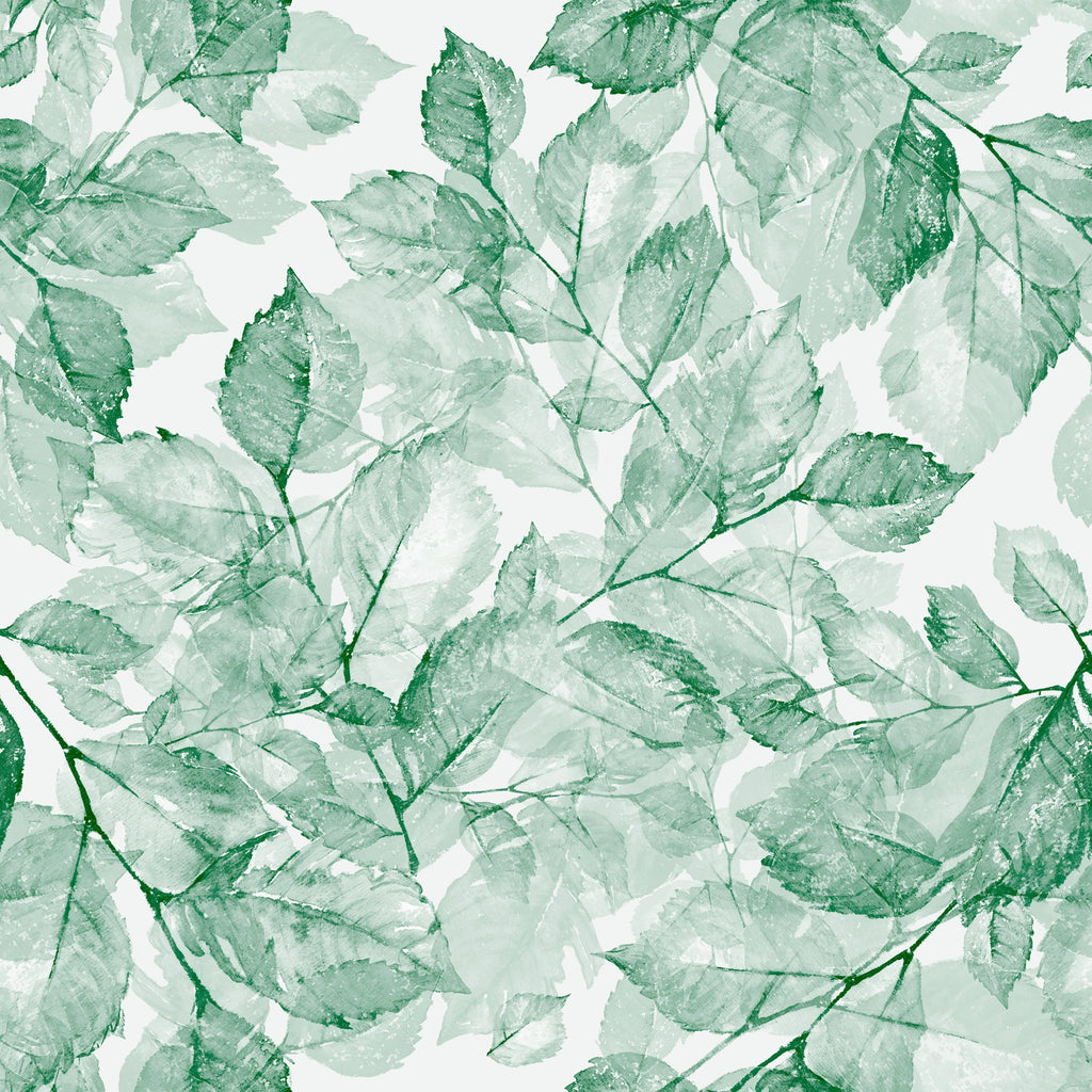uniQstiQ Floral Green Watercolor Leaves Wallpaper Wallpaper