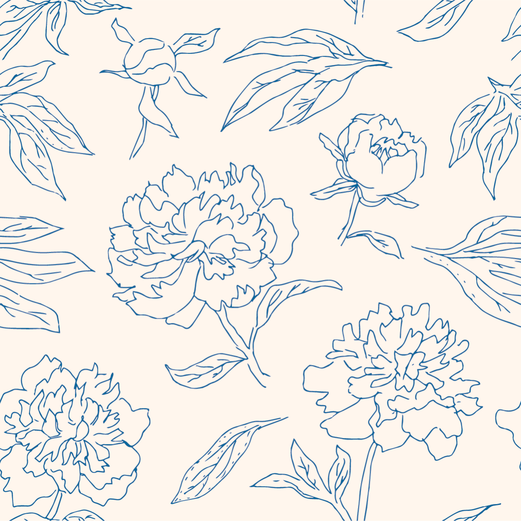 Blue Peonies Wallpaper  uniQstiQ Floral