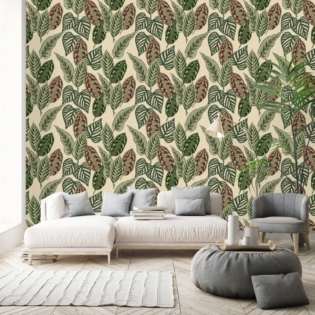 Green Leaves Wallpaper  uniQstiQ Tropical