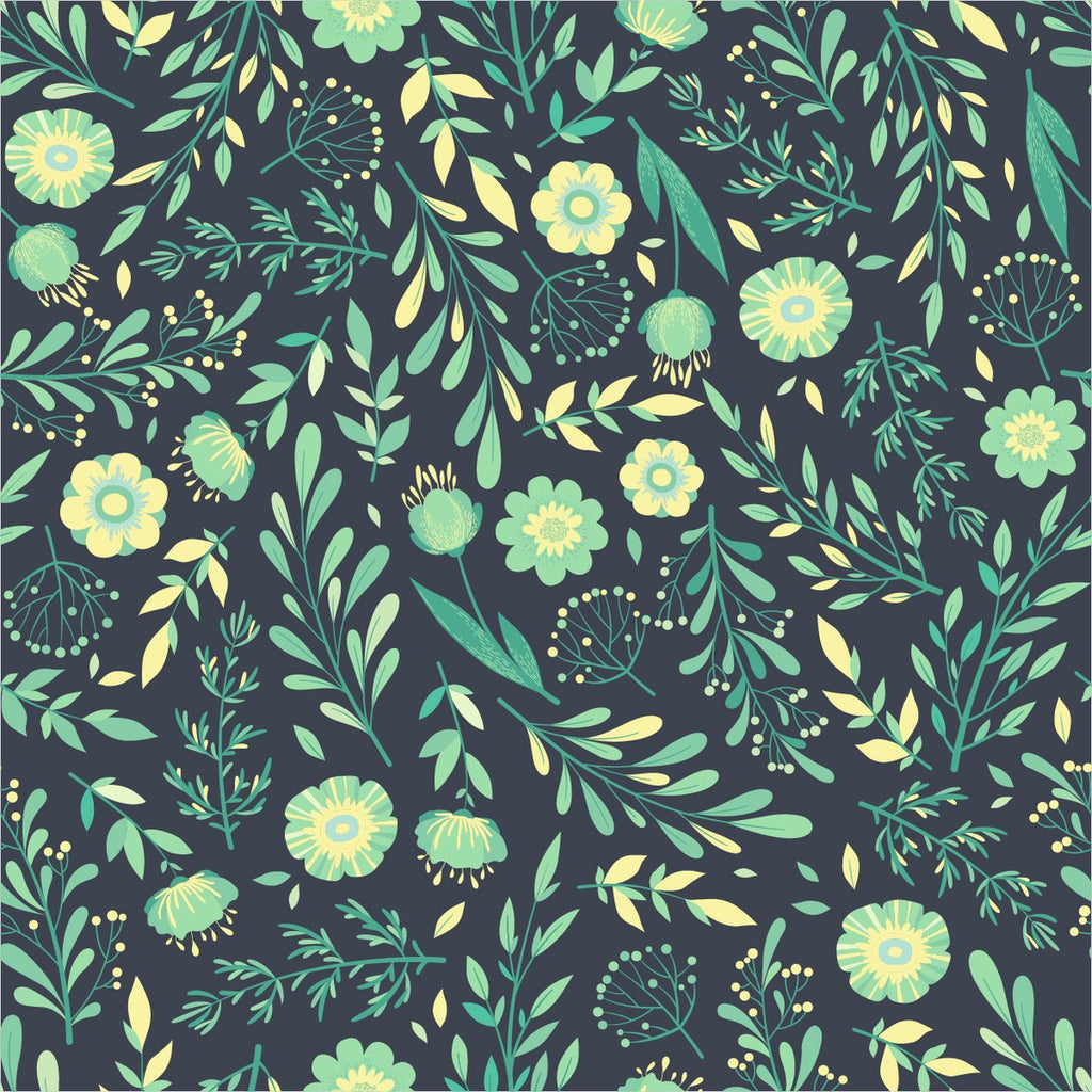 Green Flowers Wallpaper uniQstiQ Floral