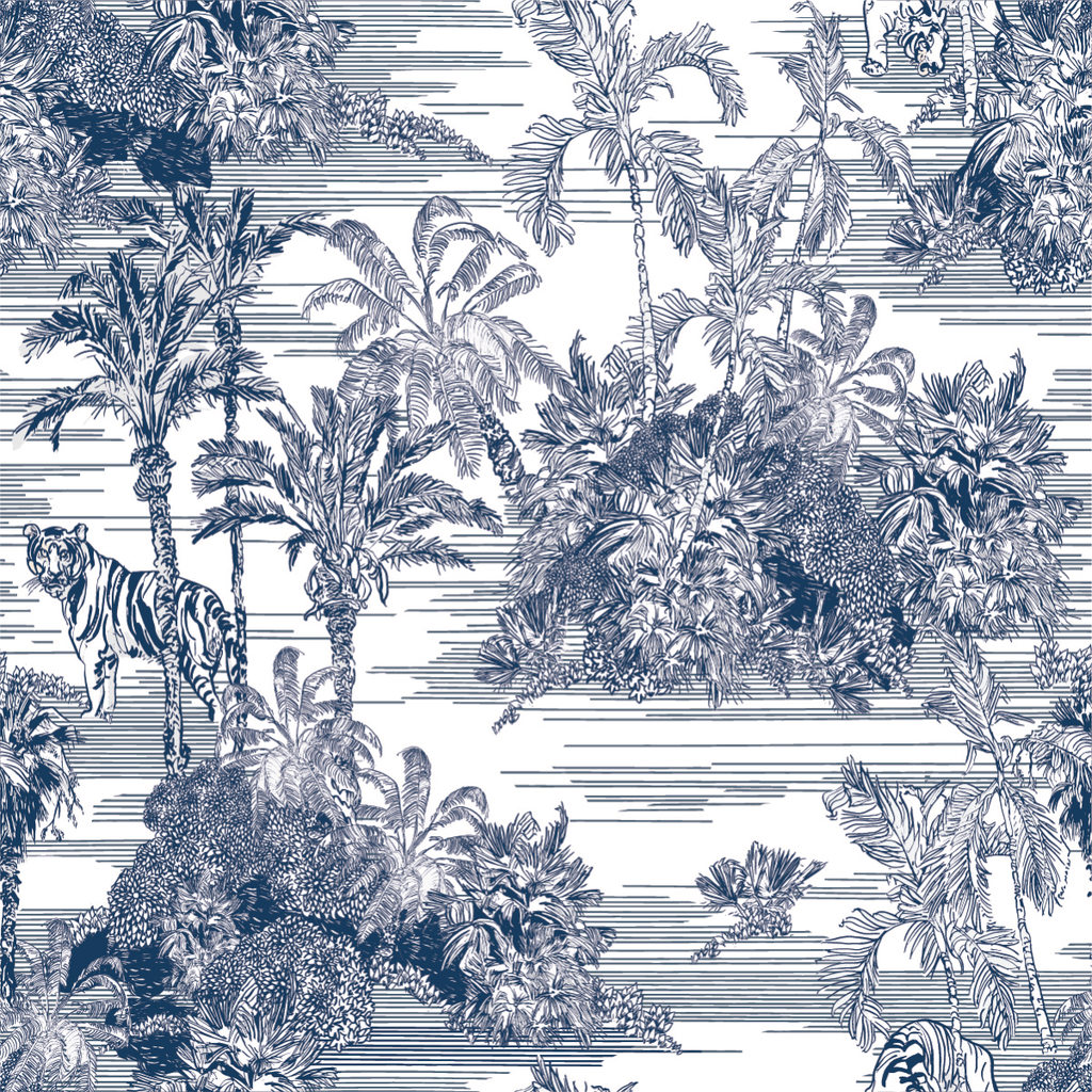 Tigers and Palms Pattern Wallpaper  uniQstiQ Tropical