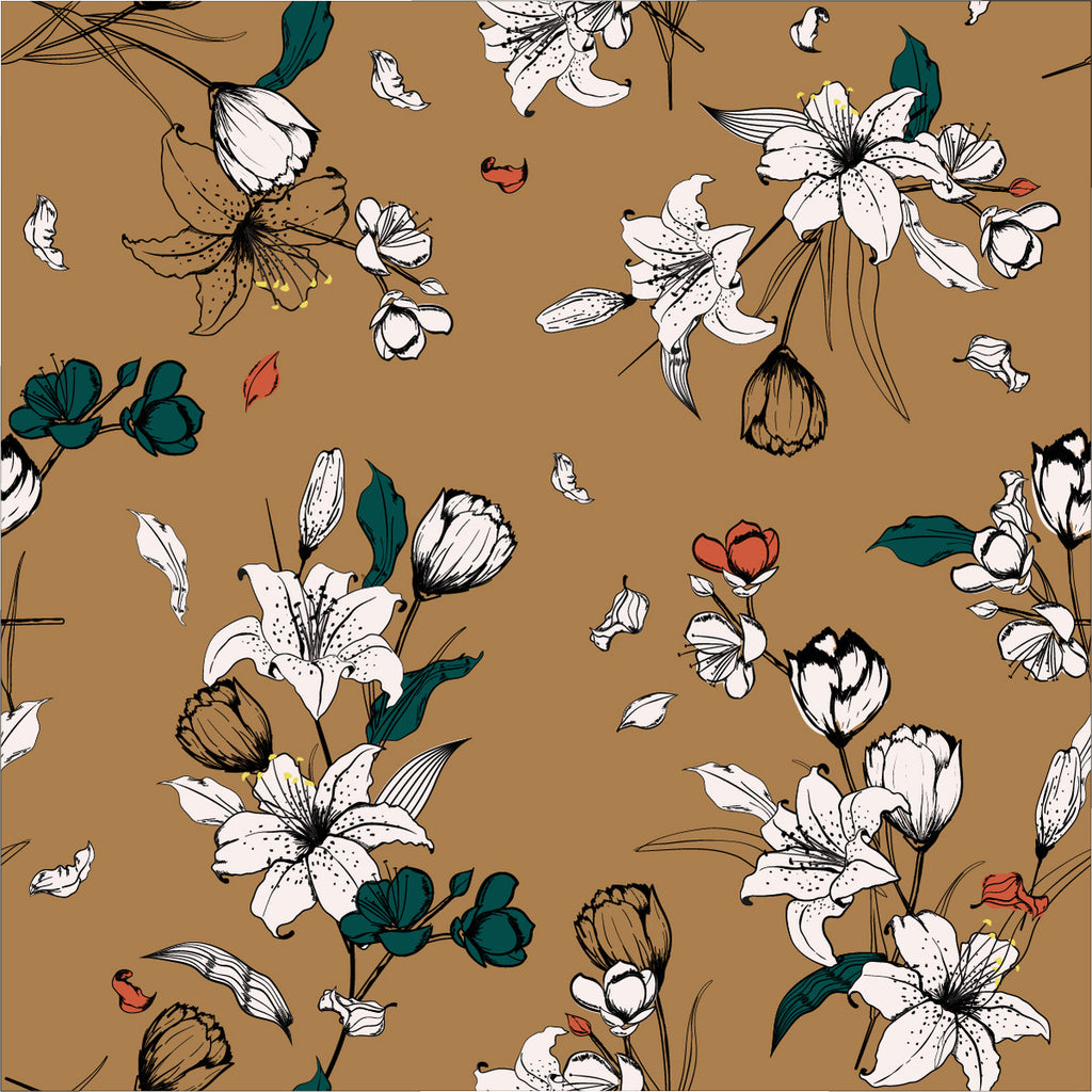 Brown Floral Wallpaper  uniQstiQ Floral