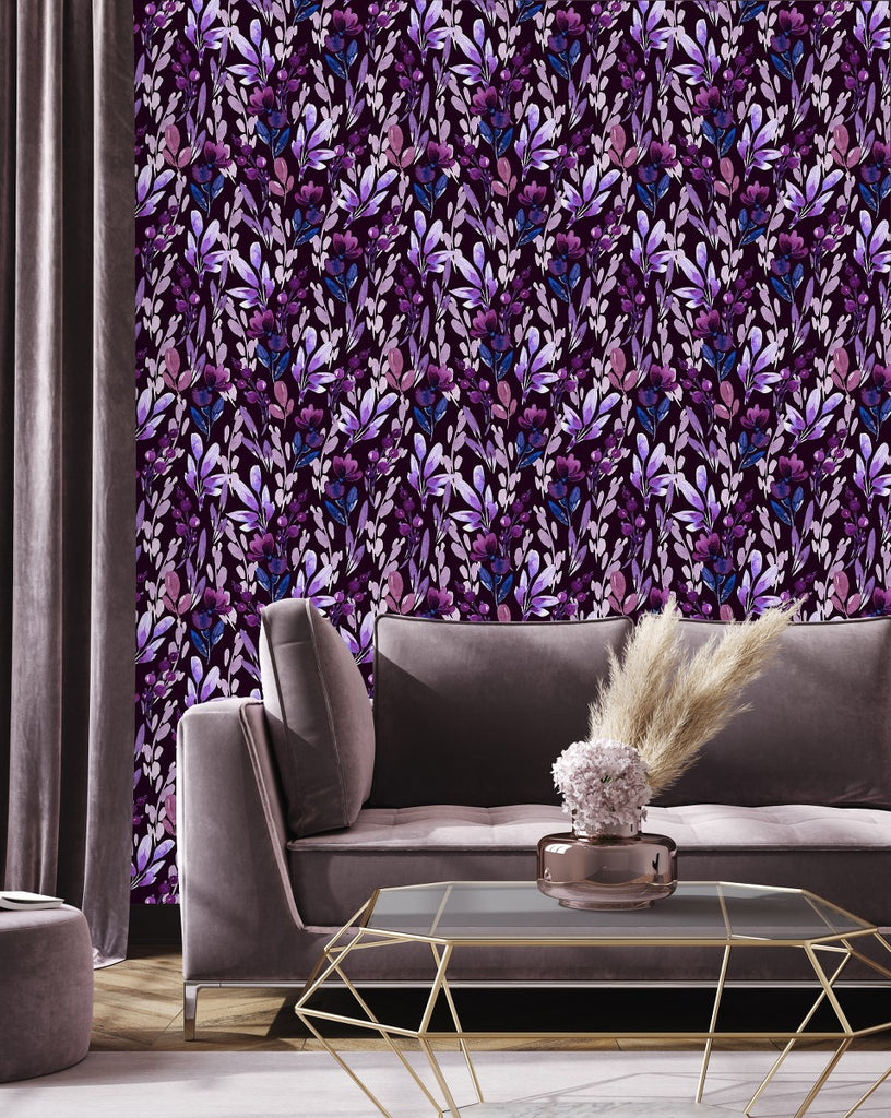 Purple Leaves Wallpaper  uniQstiQ Botanical