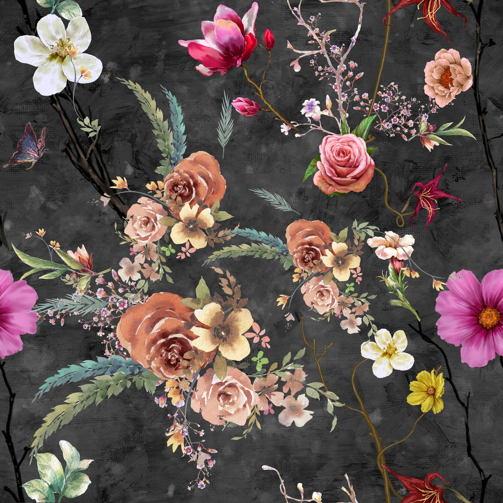 uniQstiQ Floral Hand Painted Flowers Wallpaper Wallpaper