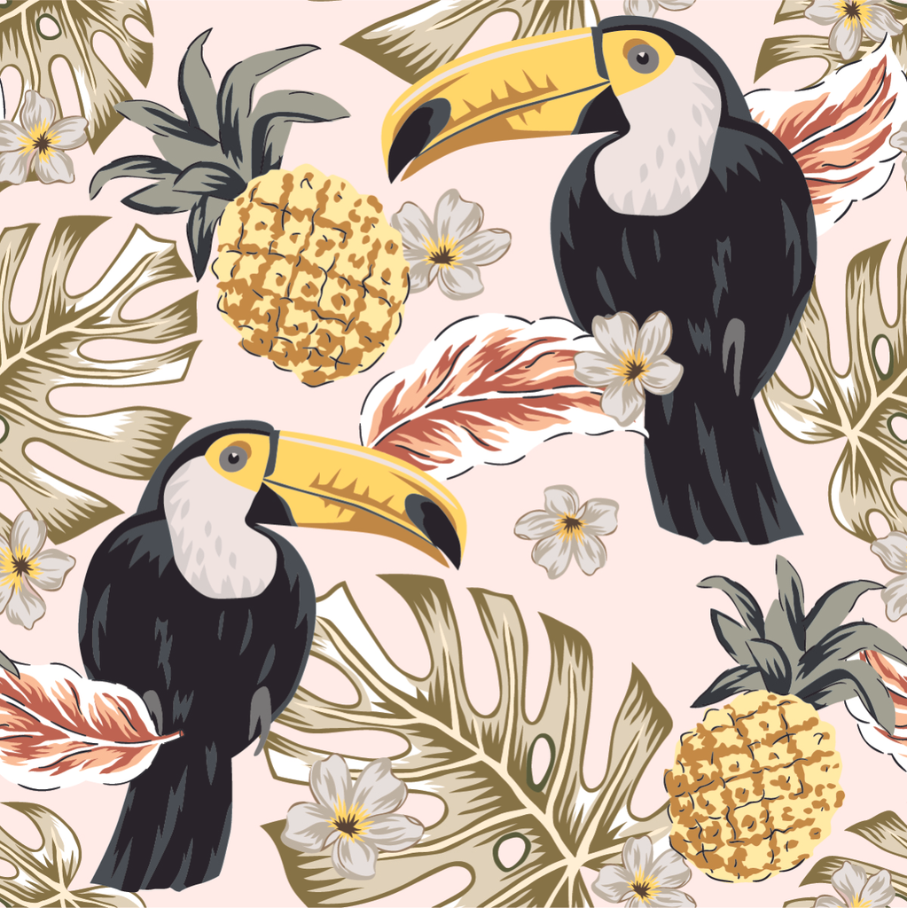 Toucans and Pineapples Wallpaper  uniQstiQ Tropical