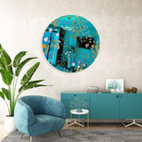 Herbs and Wild Flowers Mirrored Acrylic Circles Contemporary Home DǸcor Printed acrylic 