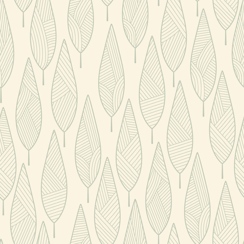 Beige Wallpaper with Leaves Pattern  uniQstiQ Botanical