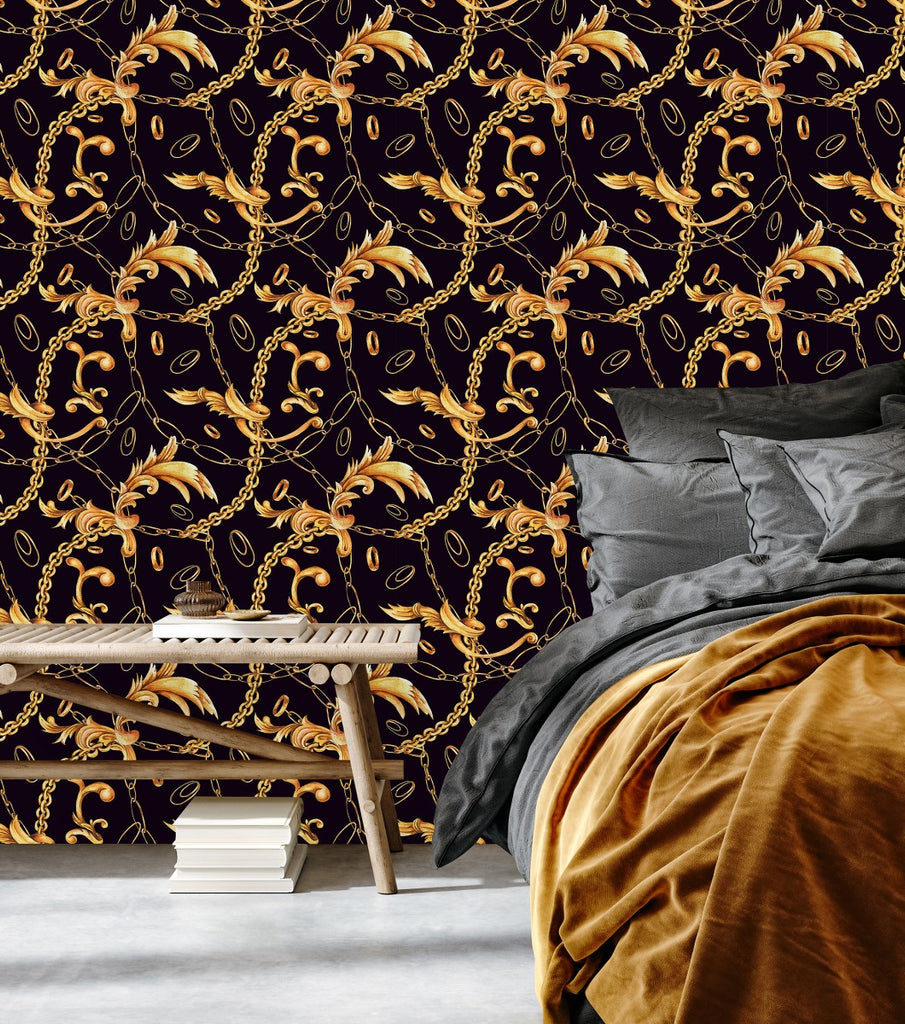 Gold Chains Pattern Wallpaper uniQstiQ Vintage