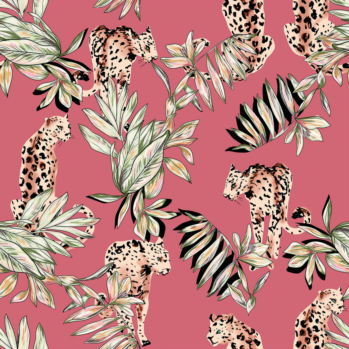 Pink Wallpaper with Leopard Pattern buy at the best price with
