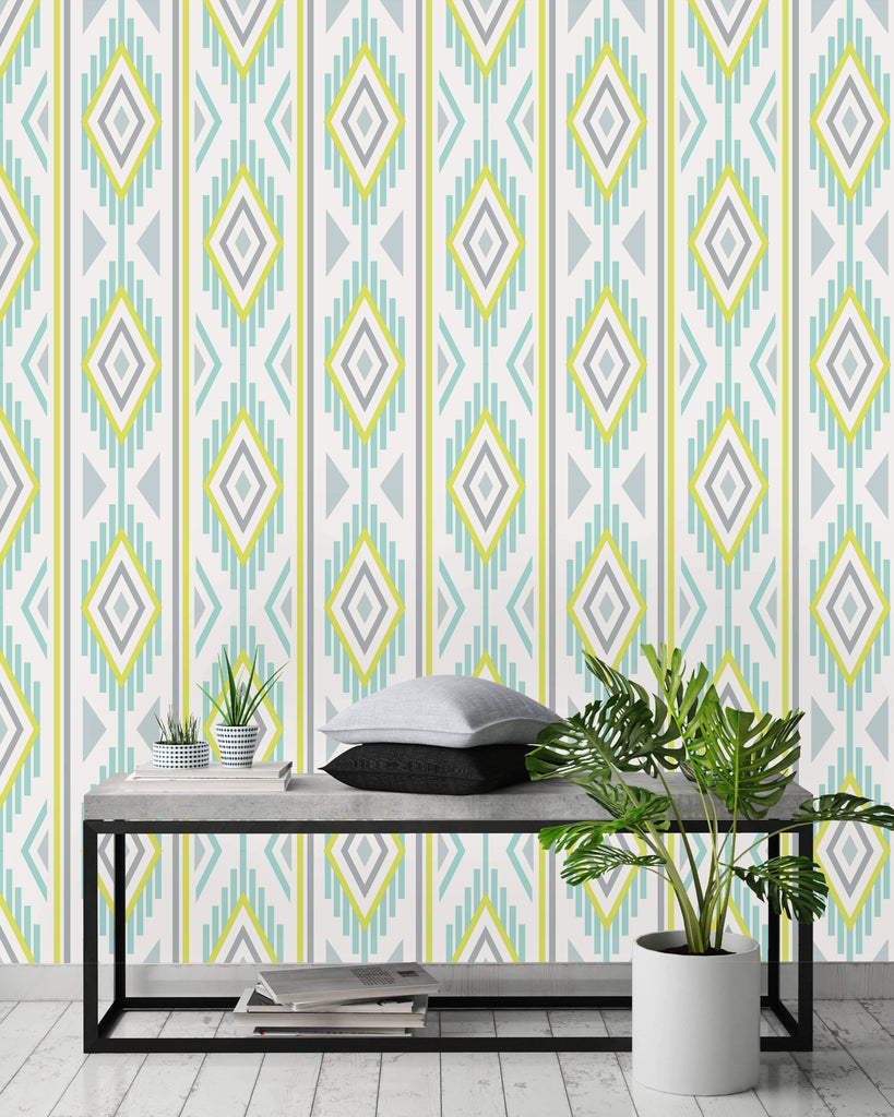 uniQstiQ Geometric Ikat Pattern Wallpaper Wallpaper