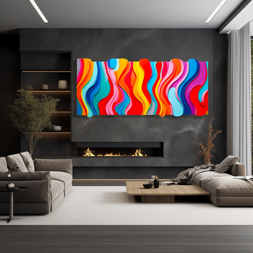 Multicolor Abstract Print on Plexiglass Pop Art Extra Large Wall Decor Glossy Acrylic Wall Art by UniQstiQ Wall Sculpture Abstract Art Printed