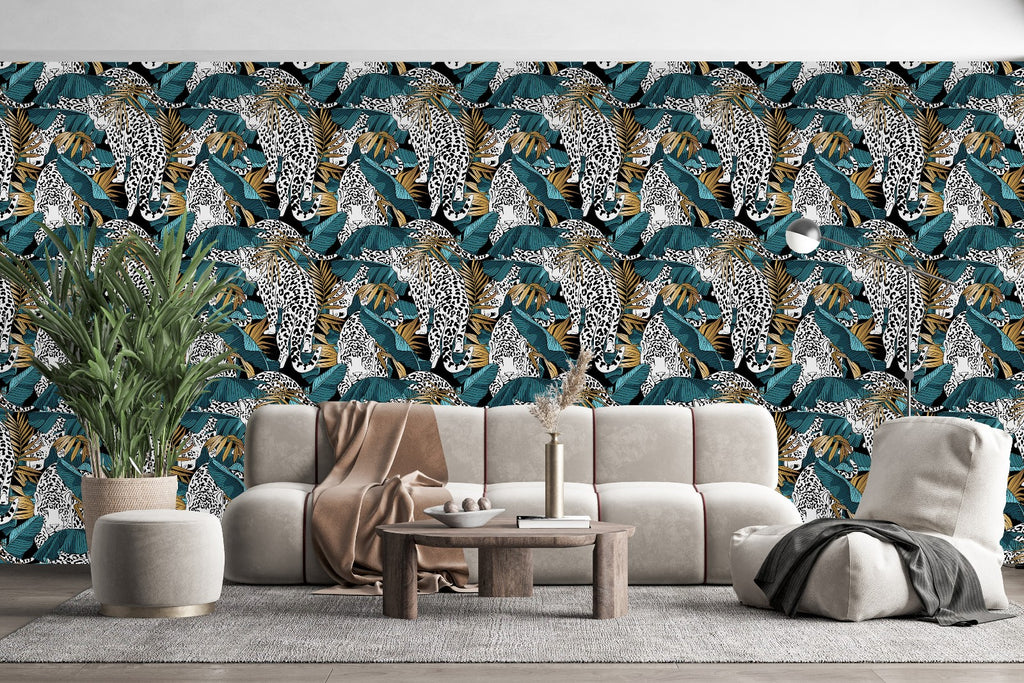 Leopard between Leaves Wallpaper uniQstiQ Tropical