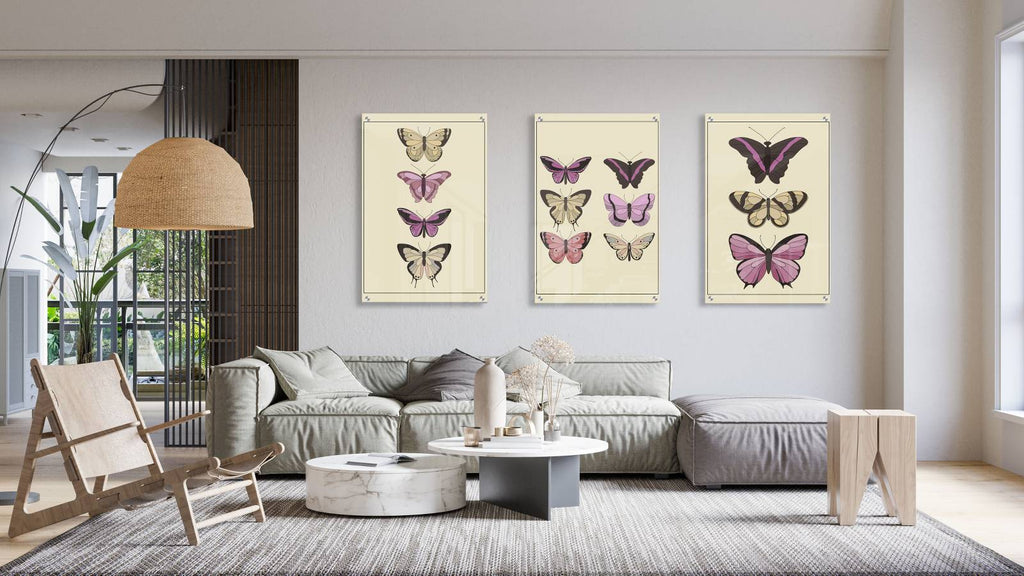 Butterflies Design Set of 3 Prints Modern Wall Art Modern Artwork Image 1