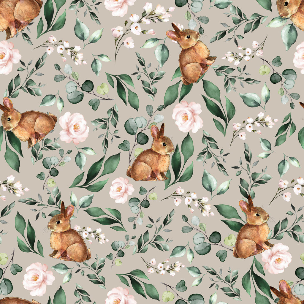 Hares and Flowers Wallpaper  uniQstiQ Murals