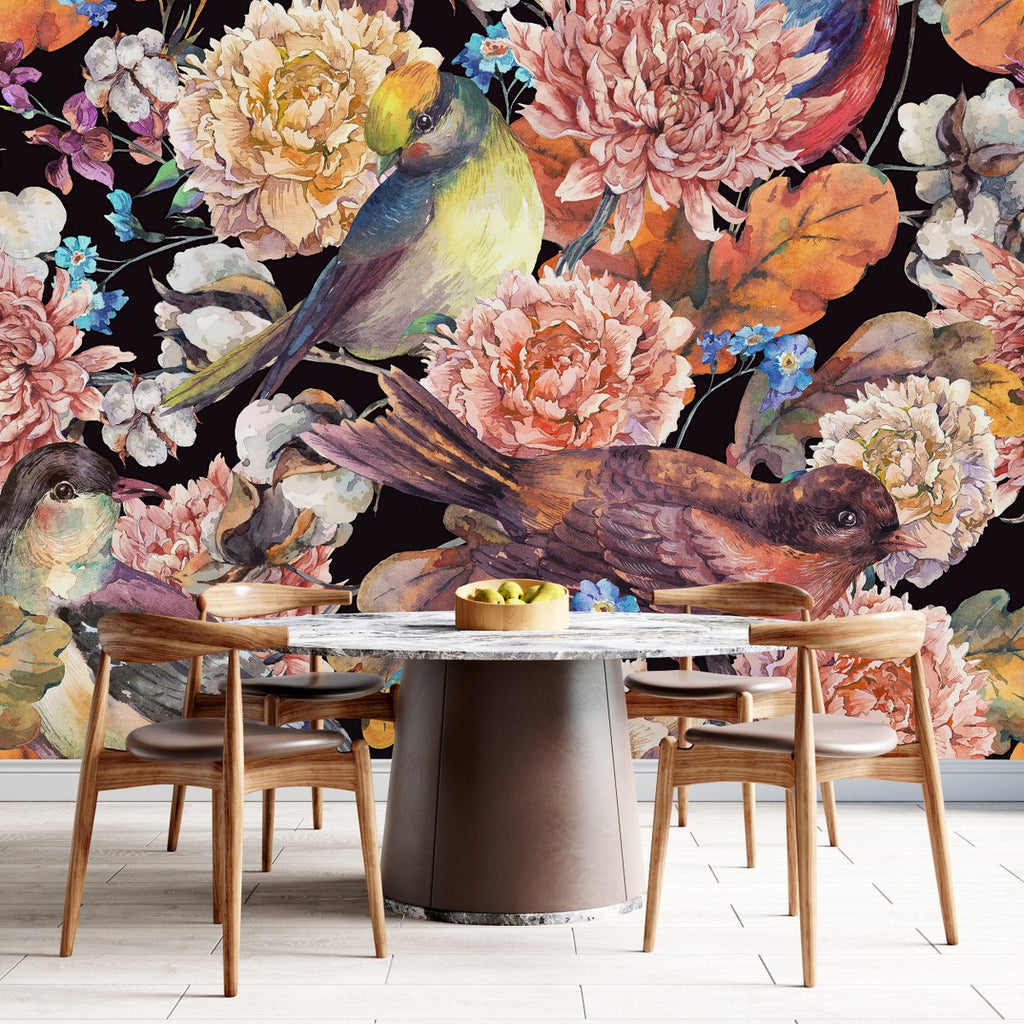 Flowers and Birds Wallpaper  uniQstiQ Murals