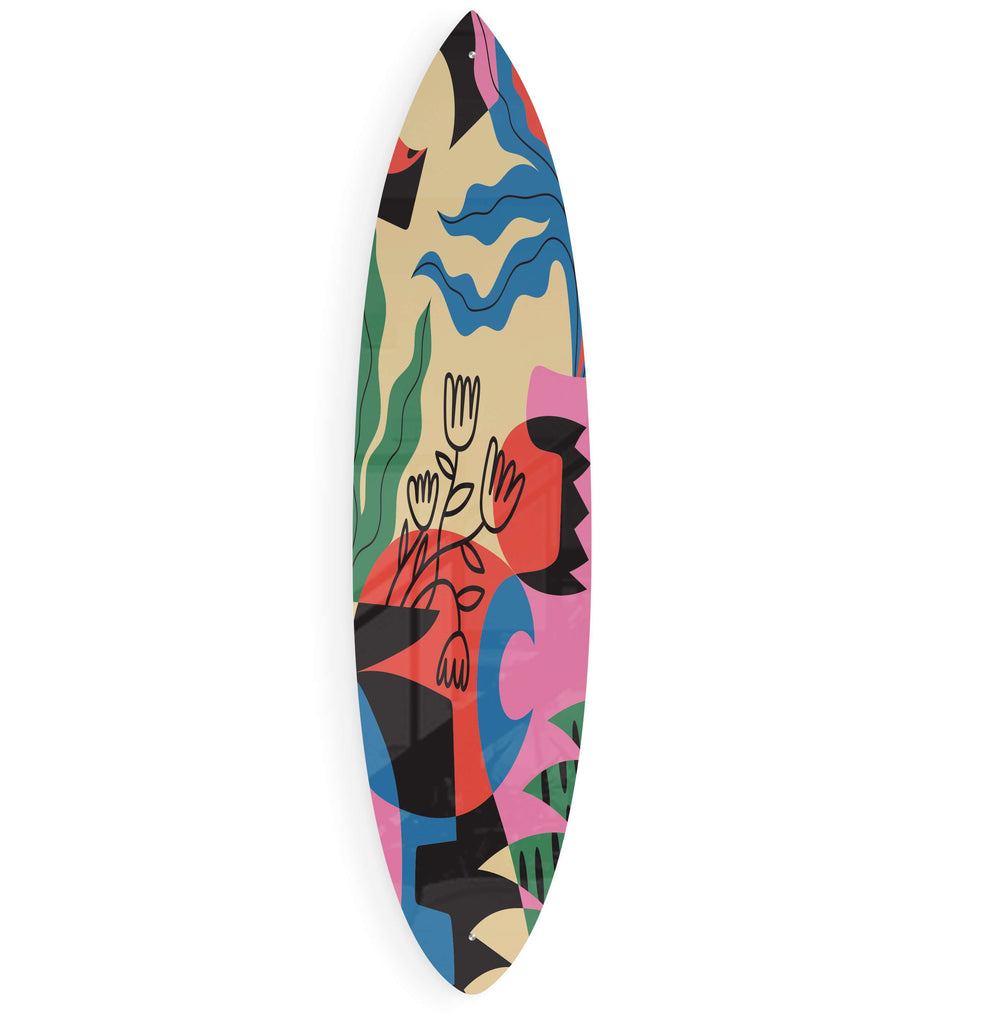 Abstract Art Acrylic Surfboard Wall Art