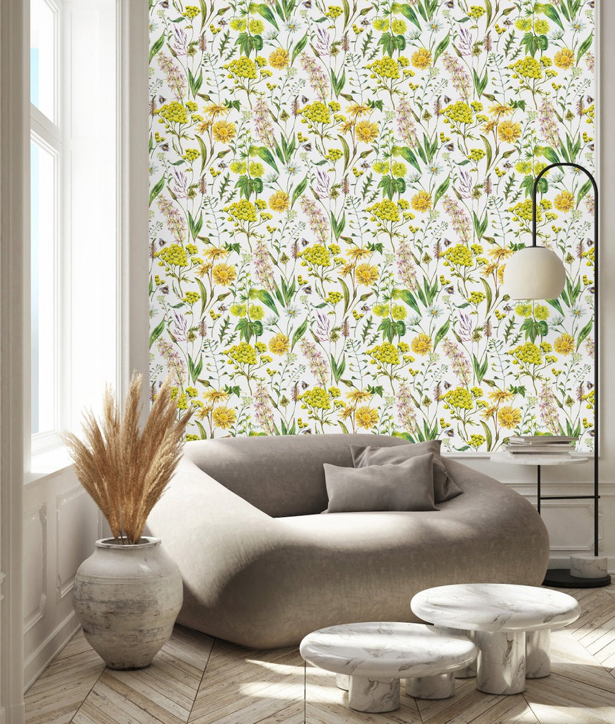 Yellow Wildflowers Wallpaper  uniQstiQ Floral
