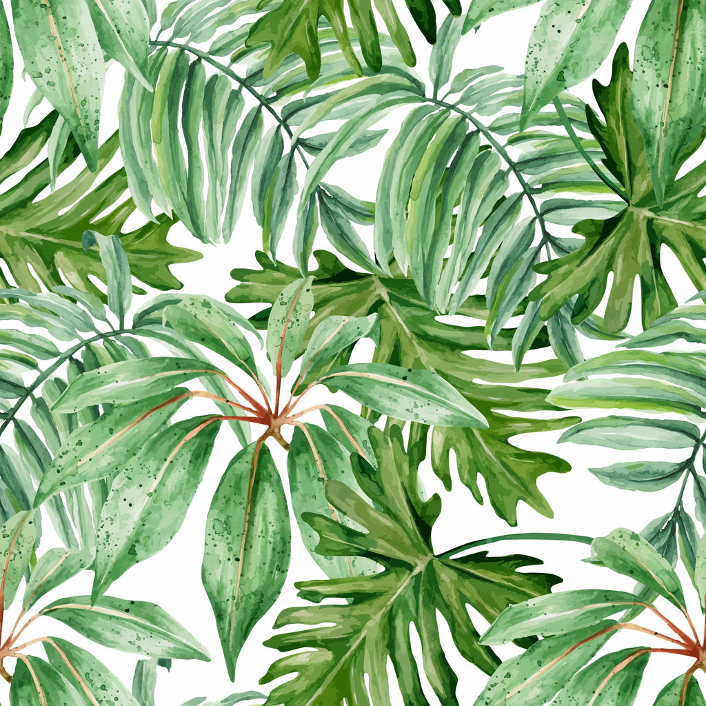 uniQstiQ Tropical Jungle Green Leaves Wallpaper Wallpaper