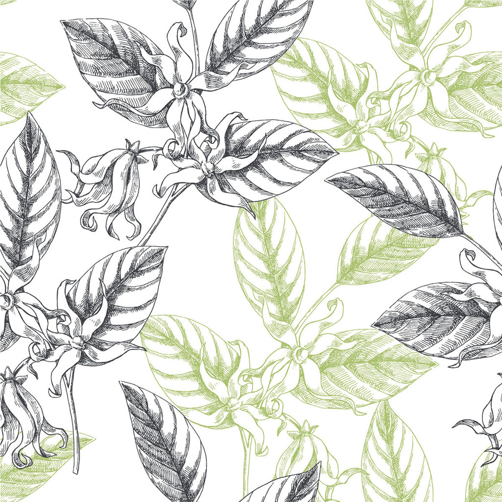 Green and Black Leaves Wallpaper uniQstiQ Botanical