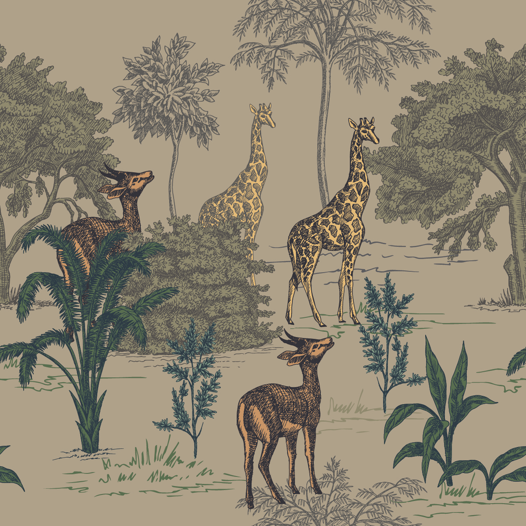Giraffe Pattern Wallpaper uniQstiQ Tropical