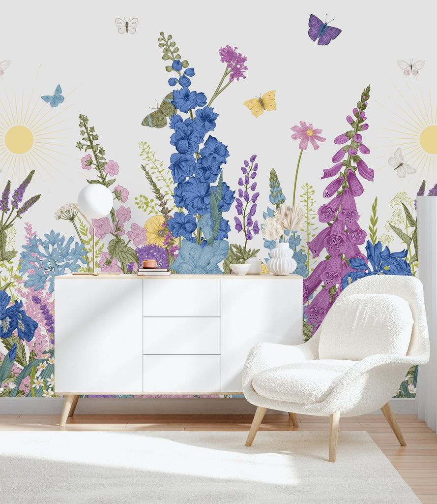 Wildflowers and Butterflies Wallpaper