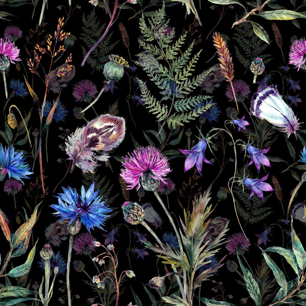 Floral Wallpaper on Dark Background