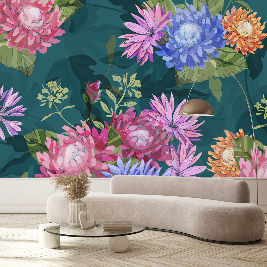 Brightly Flowers Wallpaper uniQstiQ Long Murals