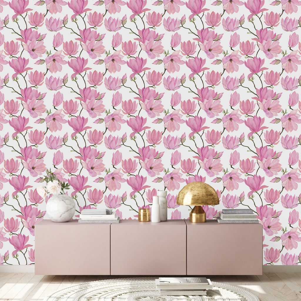 Pink Magnolia Wallpaper uniQstiQ Floral
