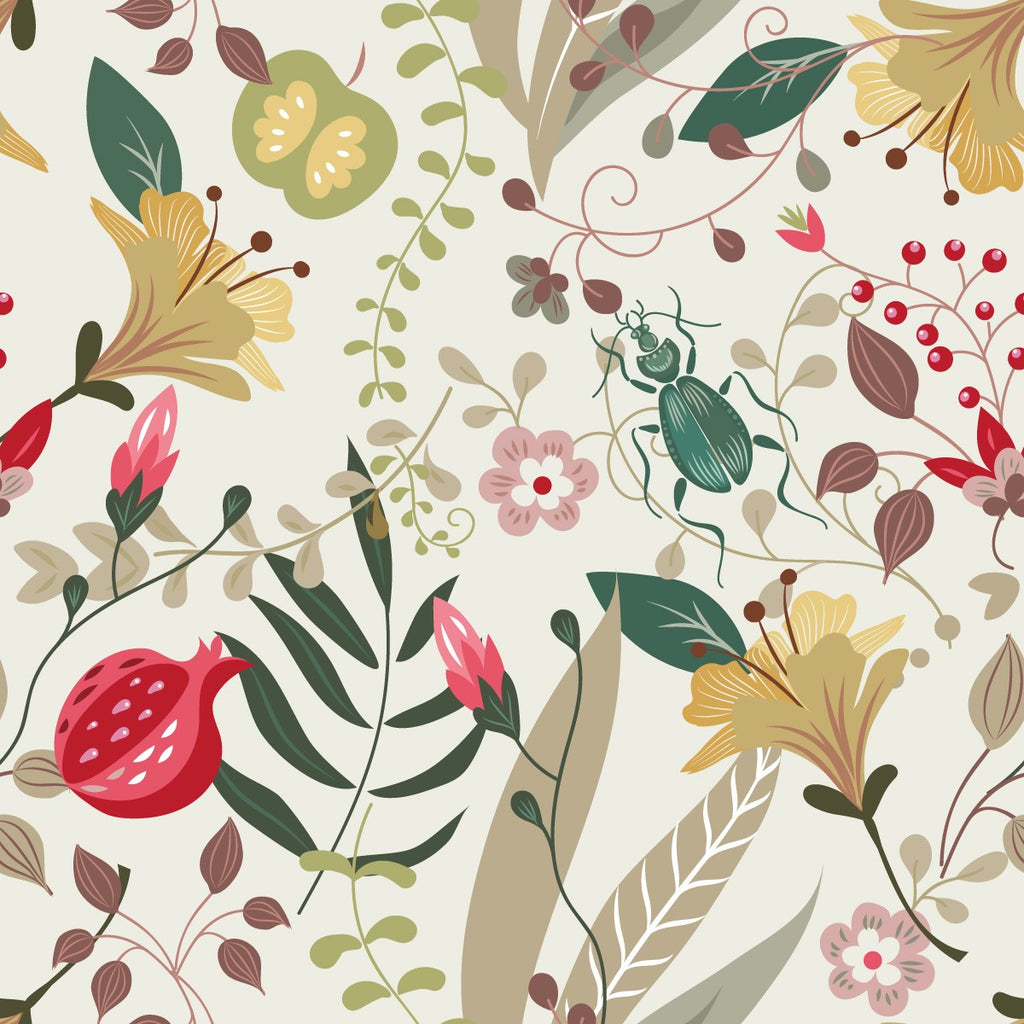 Fruits and Flowers Wallpaper  uniQstiQ Vintage