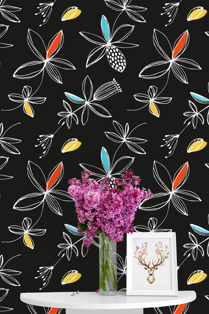 uniQstiQ Floral Large Simple Flowers Wallpaper Wallpaper