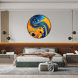 LED Wall Art Illuminated Artwork Blue and Yellow Abstract Wall Decor Led Sign Contemporary Art Lighted Wall Art Fluid Art Bedroom Decor 1