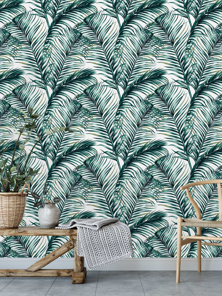 uniQstiQ Tropical Long Palm Leaves Wallpaper Wallpaper