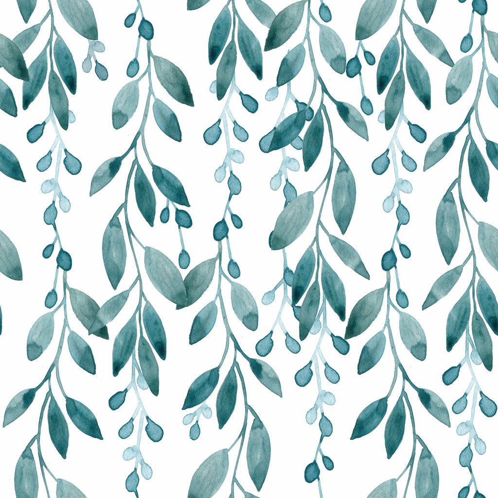 uniQstiQ Botanical Long Watercolor Leaves Wallpaper Wallpaper