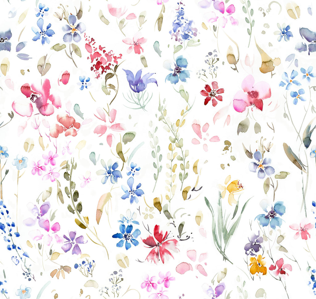 uniQstiQ Botanical Lovely Watercolor Field Wallpaper Wallpaper